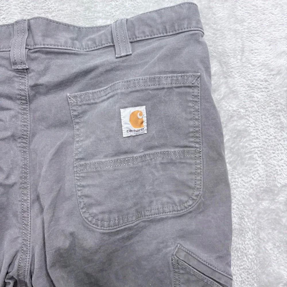 Carhartt Work Pants Mens 36x34 Grey Relaxed Fit Straight Leg Stretch 102291